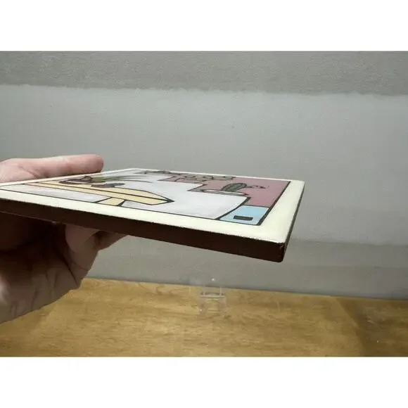 Vintage Santa Cruz Tileworks Decorative Tile Wall Tile Terracotta Cactus Southwe - Picture 3 of 5